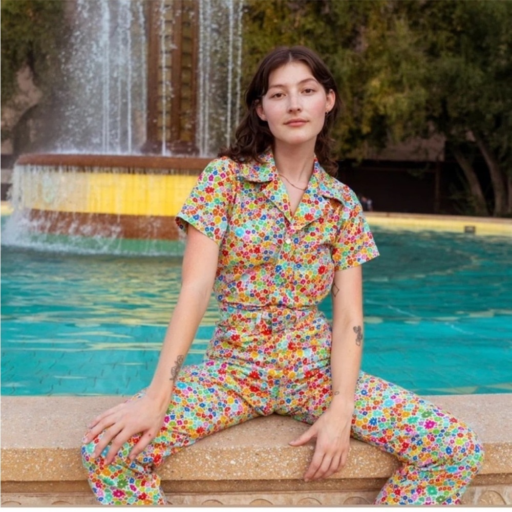 Big Bud Press Rainbow Blossom Floral Jumpsuit - XS